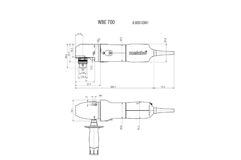 خرید دریل سرکج 10 میلیمتر 700 وات دیمردار متابو مدل Metabo WBE 700 | ابزار 3
