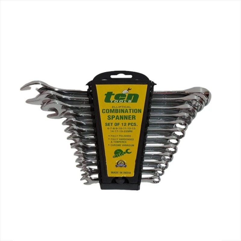 خرید و قیمت مجموعه 12 عددی آچار یکسر تخت یکسر رینگی تن تولز مدل Ten Tools 622 | ابزار سه