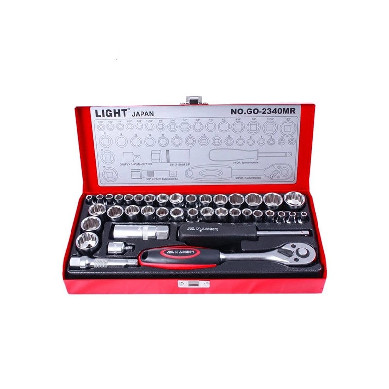 ست کامل 40 عددی آچار بکس Light GO-2340 مناسب کارگاه و خانه | ابزار 3