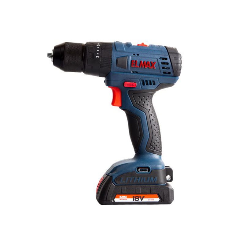 دریل شارژی چکشی ۱۸ ولت لیتیومی المکس مدل Elmax C.D 238 مناسب سوراخ‌کاری و پیچ‌کاری | ابزار 3
