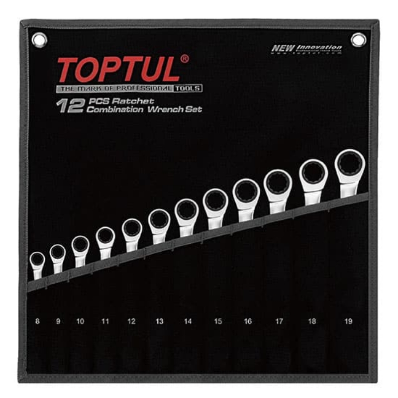 تصویر  سری آچار یکسر جغجغه ای بدون ضامن کیفی 12 عددی